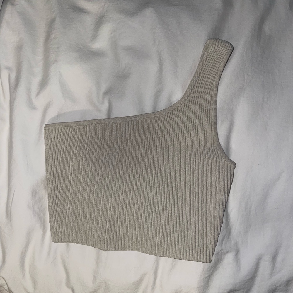 Babaton Sculpt Knit One-Shoulder Cropped Tank